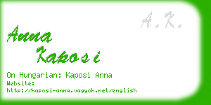 anna kaposi business card